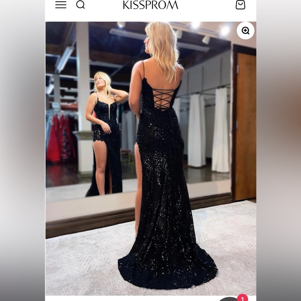 KISSPROM Gorgeous Black Lace dress size 0 - Picture 2 of 6